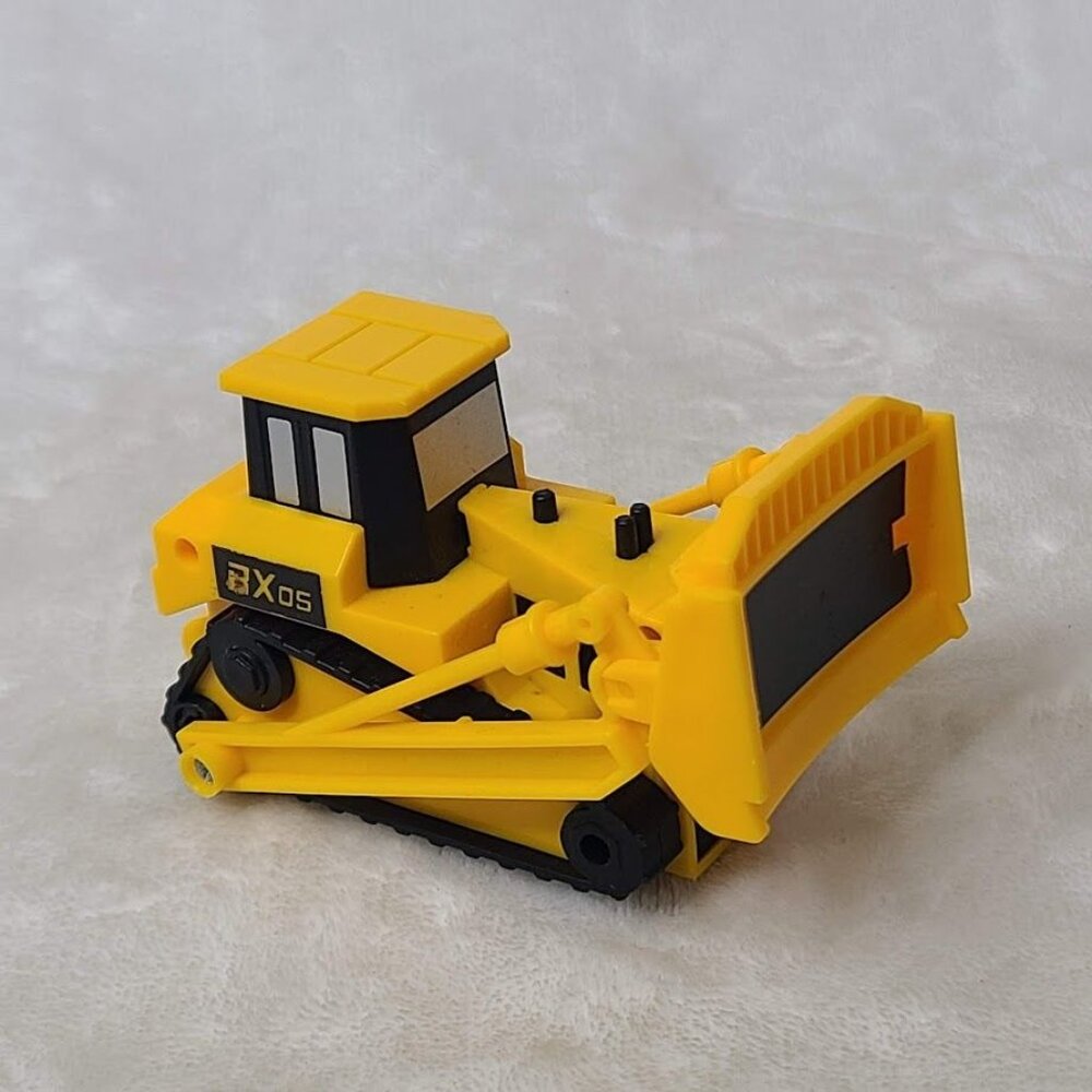 Yellow Plastic Toy Bulldozer With Movable Front Blade - Picture 2 of 7